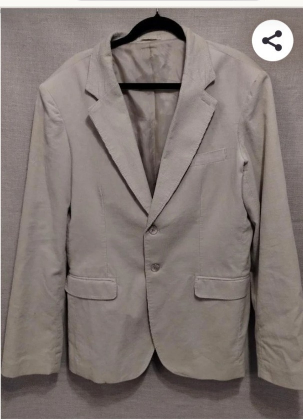 NDX Netherlands 100% cotton Beige Corduroy 2 Button Lined Sport coat NWT Size XL